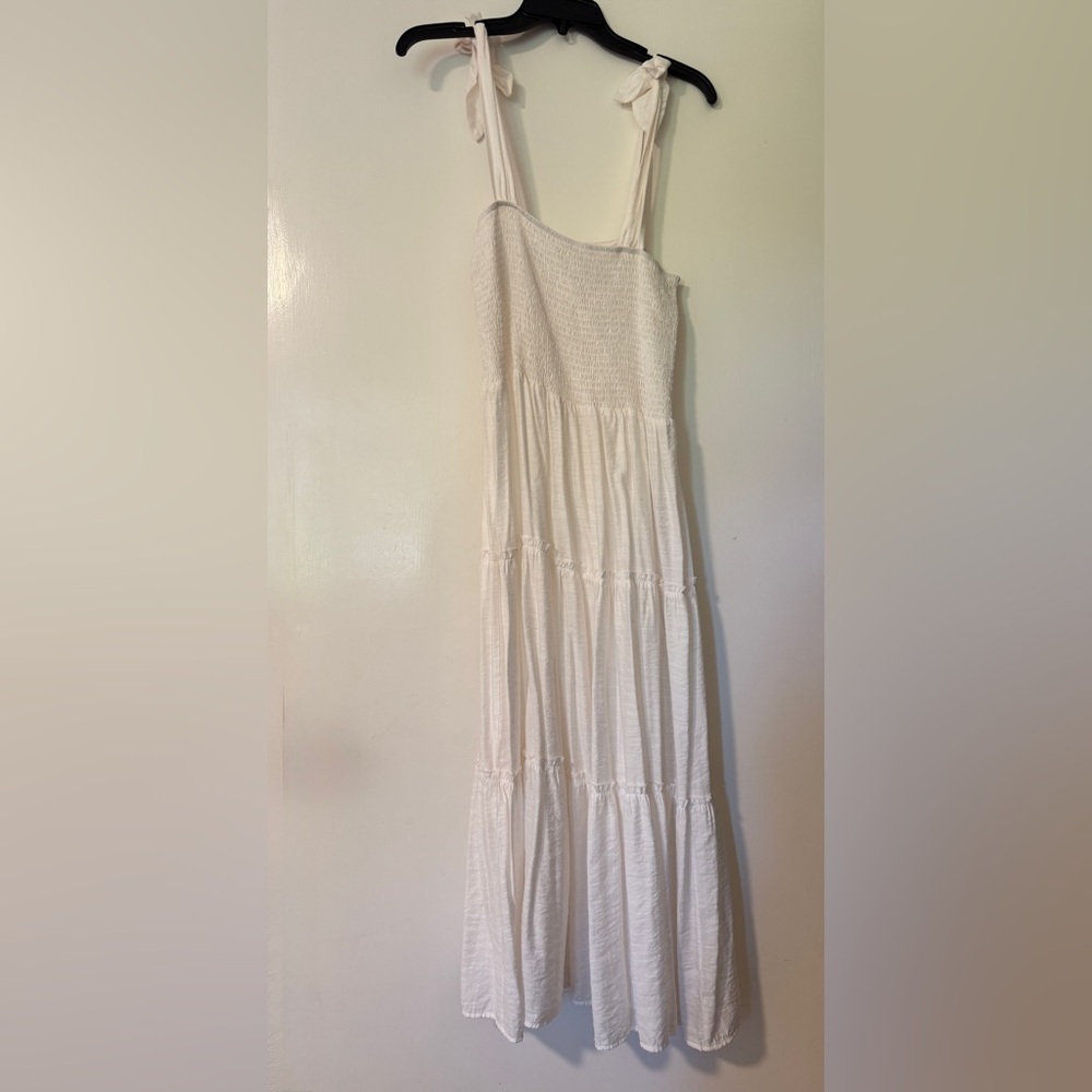 Smocked tier midi dress